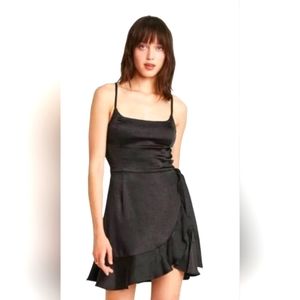 Black satin like mini